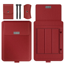 Duurzame laptoptas met magnetische sluiting en zachte microvezelvoering, inclusief standaardfunctie voor ergonomisch gebruik, universeel compatibel