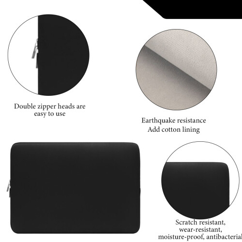 Capa protetora para notebook de 11 a 15,6 polegadas, com compartimento interno e design acolchoado e espesso. Possui fecho duplo M. 1