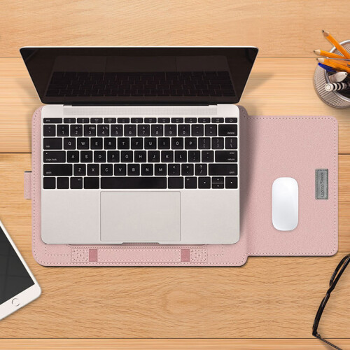 Capa protetora resistente para laptop, com fecho magnético, interior macio em microfibra, função de suporte para uso ergonômico e compatibilidade 1