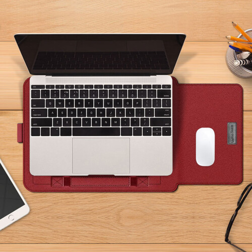 Capa protetora resistente para laptop, com fecho magnético, interior macio em microfibra, função de suporte para uso ergonômico e compatibilidade 1
