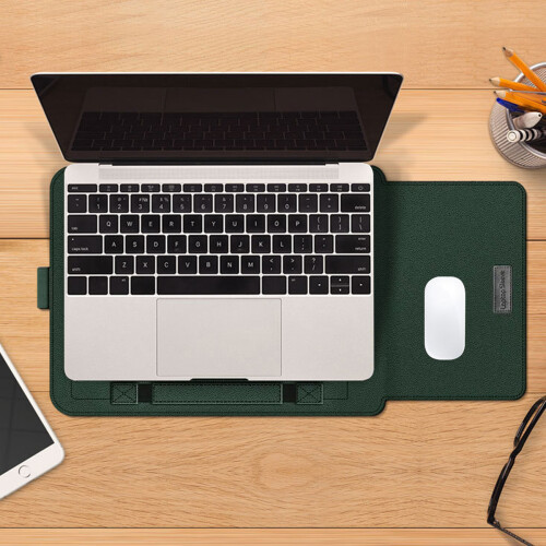 Capa protetora resistente para laptop, com fecho magnético, interior macio em microfibra, função de suporte para uso ergonômico e compatibilidade 1