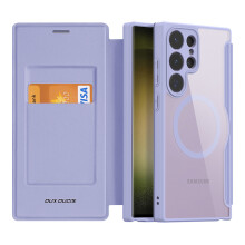 Smart Case für Samsung Galaxy S25 Ultra Serie, unterstützt kabelloses Laden, Kartenhalter aus robustem Material, durchscheinend matt, magnetischer