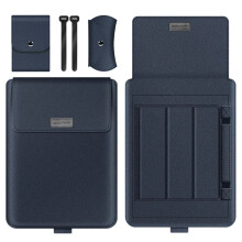 Duurzame laptoptas met magnetische sluiting en zachte microvezelvoering, inclusief standaardfunctie voor ergonomisch gebruik, universeel compatibel