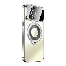 Magnetische Handyhülle mit großem Sichtfenster, unsichtbarem Ständer und mattierter Oberfläche für iPhone 14 Pro Max und iPhone 13, robust und