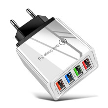 Ładowarka do telefonu komórkowego z zabezpieczeniem przed przeładowaniem, 4 porty USB, zasilacz sieciowy do szybkiego ładowania, ultraszybkie
