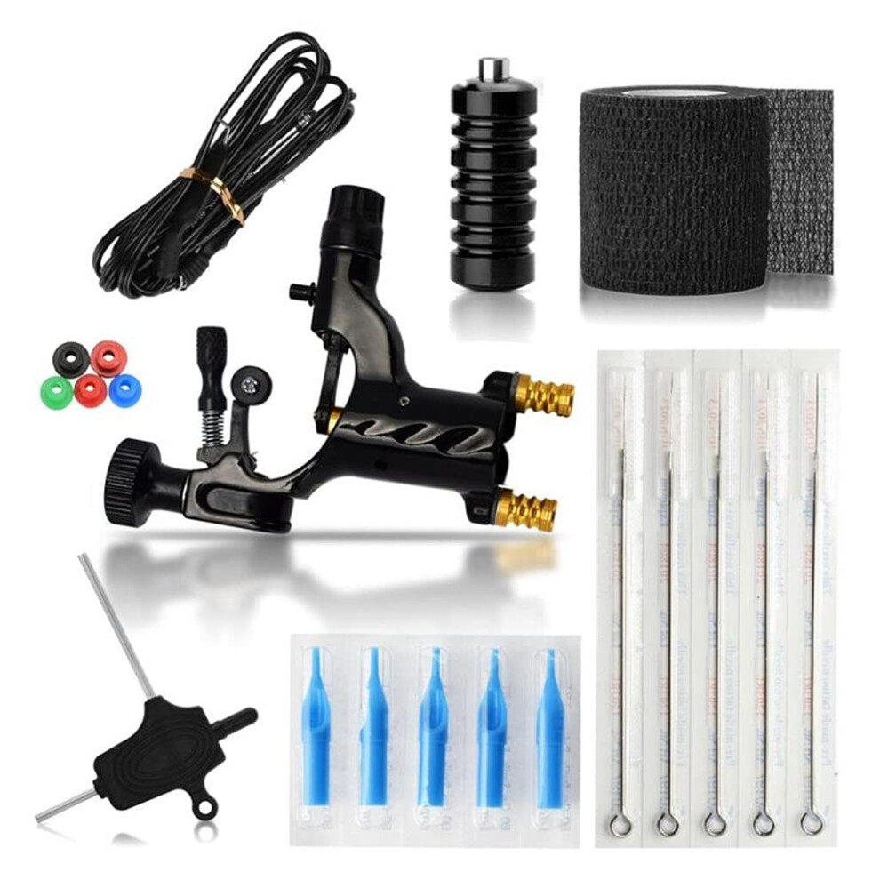 Tattoo Machine Kit for Beginners with Rotary Tattoo Pen, Needles and Power Supply, Ready to Use