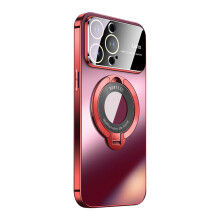 Magnetische Handyhülle mit großem Sichtfenster, unsichtbarem Ständer und mattierter Oberfläche für iPhone 14 Pro Max und iPhone 13, robust und