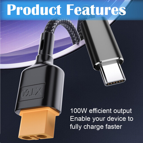 Λύση φόρτισης XT60to USB C, καθολική συμβατότητα και γρήγορη φόρτιση για μοντέλα RC και 2