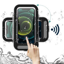 Högkänslig pekskärmshållare för duschtelefon, förbättrad ljudkvalitet, spårfri installation, universalkompatibilitet, vattentät montering