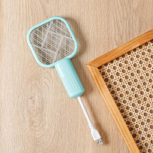 USB Rechargeable Bug Zapper with LED UV Light, Electric Mosquito Killer Racket for Indoor Outdoor Use