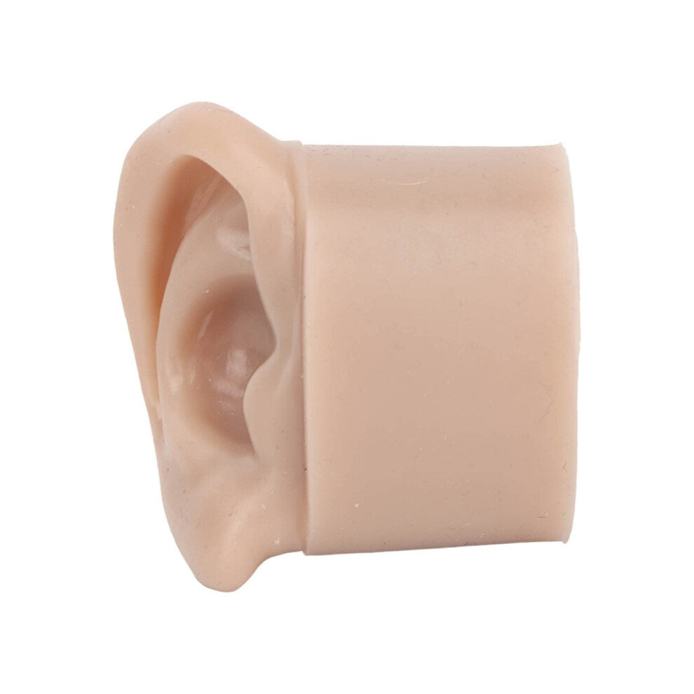 Dark Silicone Ear Piercing Practice Model With Realistic Canal, Reusable Skin Fake Ear For Training