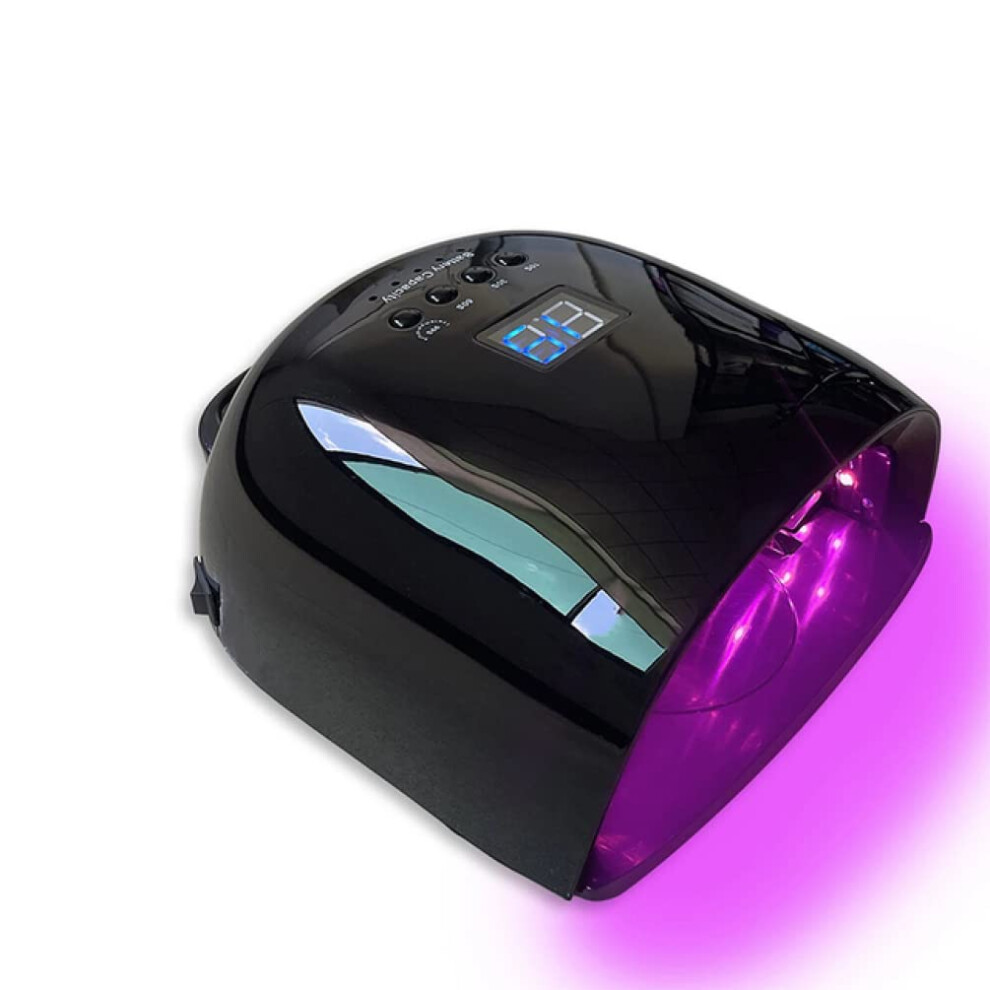 Black Rechargeable Uv Led Nail Lamp 86W Cordless Dryer With Infrared Sensor For Fast Gel Curing