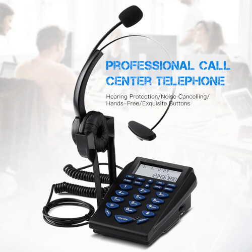 Ενσύρματο τηλέφωνο Pinnaco Dialpad με μονοφωνικά ακουστικά και ακύρωση θορύβου - Καθαρή 2