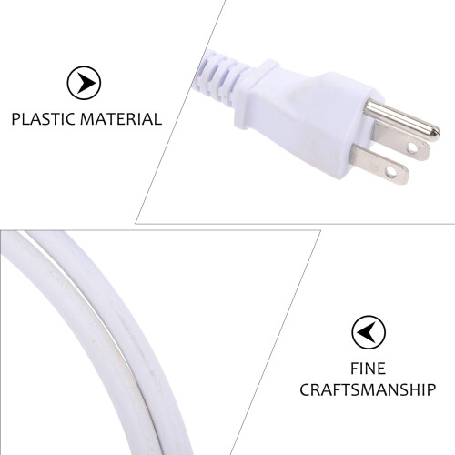 Cabo de alimentação com plugue para eletrodomésticos, estilo americano, plástico branco. 2