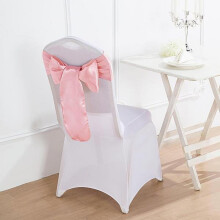 Balsa Circle Pink Satin yksivärinen kuvio hää rusetit tuolin vyöt (50 kpl)