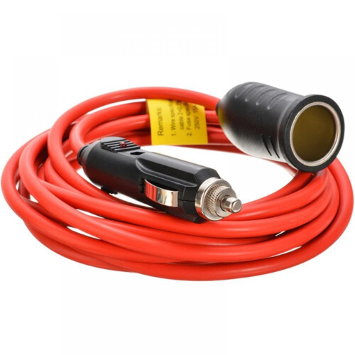 Cabo de extensão reforçado de 12V/24V com fusível de 10A e 3,6 m de comprimento. 1