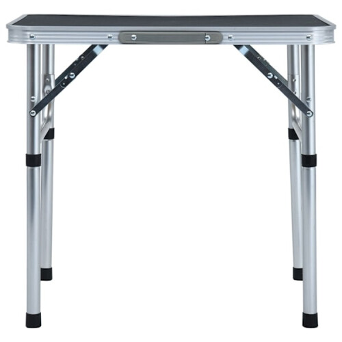 vidaXL Folding Camping Table Grey Aluminum 60x45 cm Grey 1