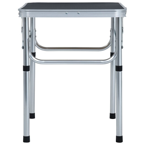 vidaXL Folding Camping Table Grey Aluminum 60x45 cm Grey 2