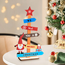 Fankiway kerstboomversieringen, kleurrijke kleine houten kerstboomhangers voor op het bureau, kerstversieringen