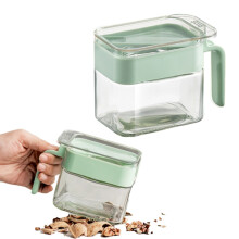Miayilima Transparente Glas-Gewürzbehälter mit Griff und Löffeldeckel, multifunktionales Aufbewahrungsglas für Gewürze und Zucker auf der