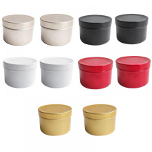 Paquete de 10 latas redondas de metal con tapa para velas, ideales para la fabricación de velas, manualidades y almacenamiento.
