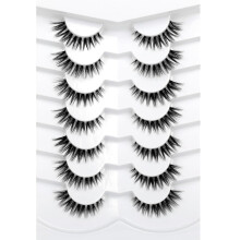 Changmaius Kunstwimpers Fluffy Cat Eyelook8D Gekruiste Wispy Natuurlijke Nep Nerts Wimpers Nepwimpers Verpakking van 7 Paar