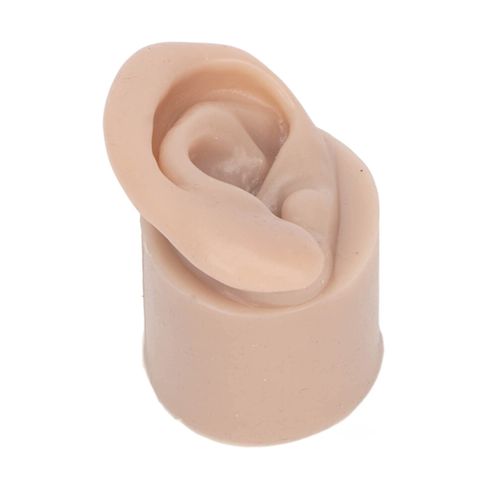 Dark Silicone Ear Model For Piercing Practice, Realistic Skin Reusable Training Aid Left Side
