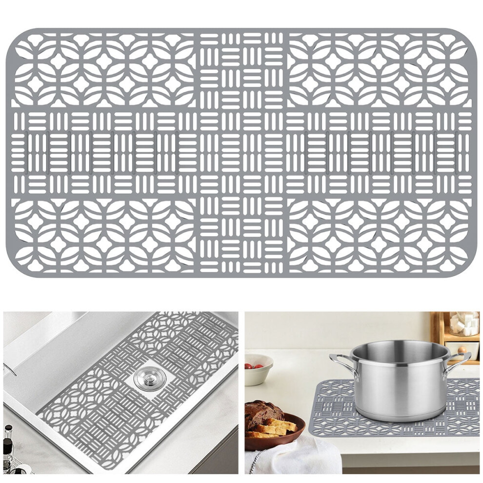 Lzvxtym Silicone Sink Protectors With Drain Holes Heat-Resistant Kitchen Sink Mat Protector Cuttable Sink Liner Mat For Home Kitchen 6635Cm 9773935840454