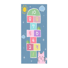 Søt Hopscotch-gulvmatte 40x60cm blå - Sklisikker lekematte for barn, kompatibel med Begine Clearance-teppe, hoppende klatring og moro