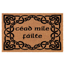 Welcome Doormat Coco Coir Door Mat Gift Cead Mile Failte Celtic Border A Thousand Welcomes Irish Welcome (24" x 16")
