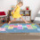 Χαριτωμένο χαλάκι δαπέδου Hopscotch 40x60cm Μπλε - Αντιολισθητικό χαλάκι παιχνιδιού για 3