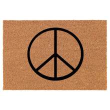 Welcome Doormat Coco Coir Door Mat Gift Peace Sign (24" x 16")