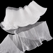 meter chiffon kanten sierband, geschikt voor retro organza tule stof voor trouwjurken, kerstbomen, gordijnen, tafelkleden, woondecoratie en