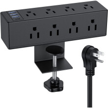Desk Clamp Power Strip with 8 Outlets, Desk Power with 3 USB-A and 1 USB-C(18W) Ports, Desktop Power Strip Fast