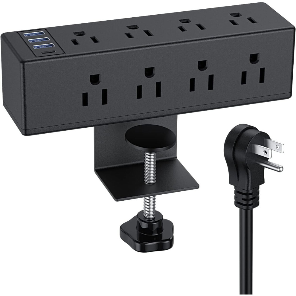 Desk Clamp Power Strip With 8 Outlets, Desk Power With 3 Usb-A And 1 Usb-C(18W) Ports, Desktop Power Strip Fast 9773935842298