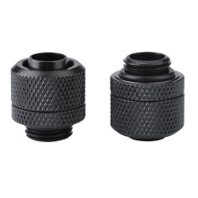 DEWIN2Pcs2-Tap Accessory, conector de tubo de latón con rosca G1/4, compatible con sistemas de refrigeración líquida para PC (negro)