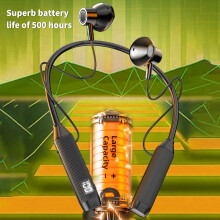 SUSUchens draadloze oordopjes, 36D surround sound, led-display, Bluetooth 5.2, nekband sportoordopjes voor sporten, paars - compatibel met iPhone &