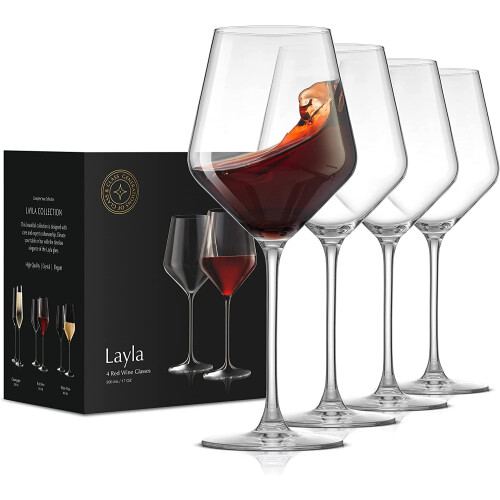 Pahare de vin roșu JoyJolt Layla, set de 4