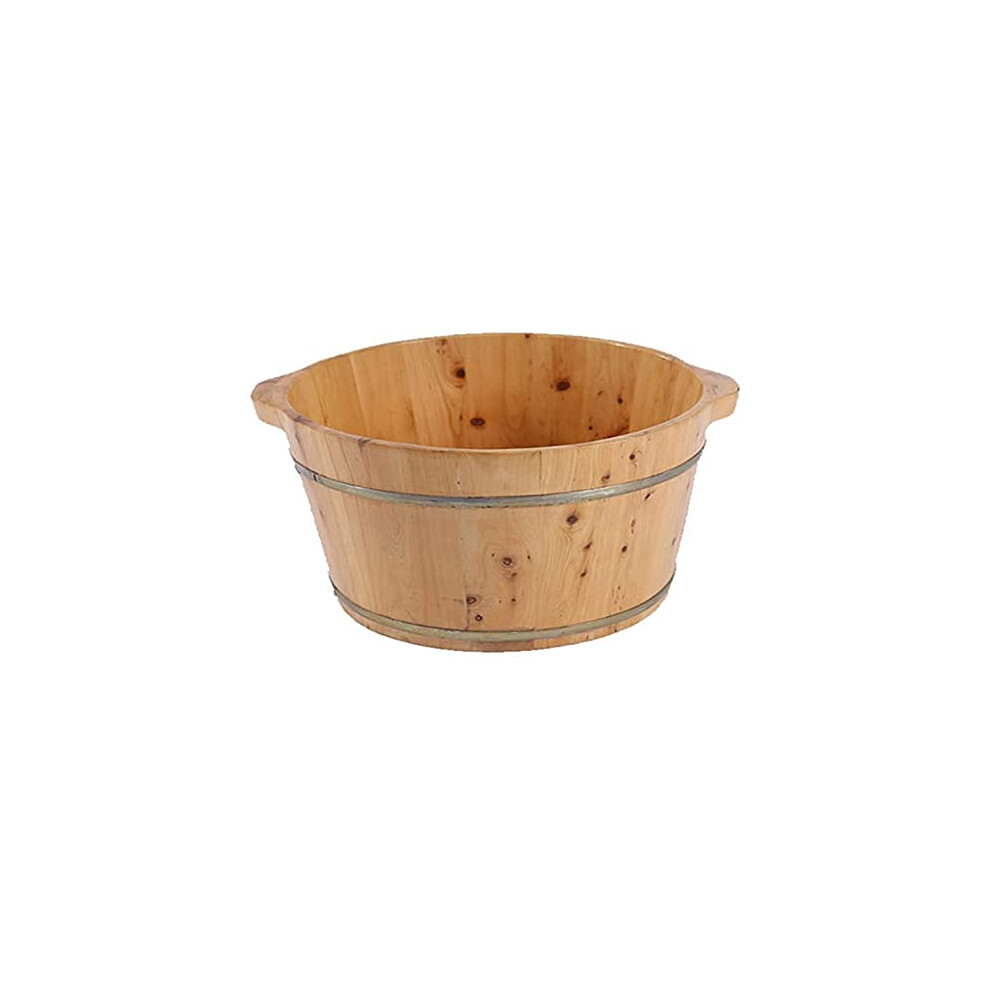 Deep Cedar Wooden Foot Bath Tub with Massage Beads for Relaxing Home Spa Soak