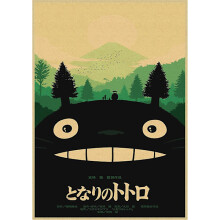 Poster anime vintage retrò di Tonari no Totoro Miyazaki, decorazione da parete, arredamento vintage per la casa, decorazione per la cameretta dei