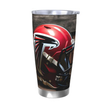 Tazza termica in acciaio inox 304 con coperchio e cannuccia a tema Falcons Football Team, capacità 20 oz (590 ml), adatta per auto, ideale per