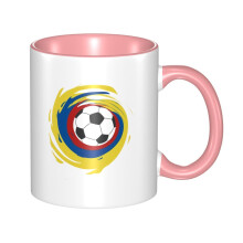 Kolumbijska flaga narodowa, piłka nożna, miłośnik futbolu, kubek ceramiczny do kawy i herbaty, kubek do pracy w biurze, prezent