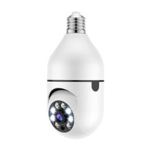 Security Camera Light Bulb Motion Detection WiFi IP Camera White
