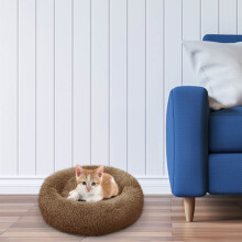 Apmemiss plysj og beroligende hundeseng, vaskbar ortopedisk sofa, sklisikker bunn, myk valpevarmeseng 28,5 x 28,5 cm