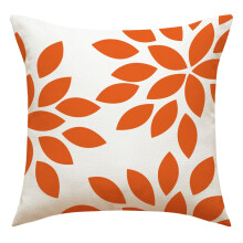 Conjunto de 4 capas de almofada laranja 18x18 para decoração de casa, em linho, para sofá ou área externa.