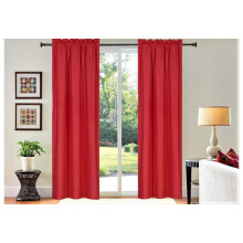 1 set of 2 panels 108 inches long energy efficient lined blackout window treatment curtain drape with rod pocket R64 red