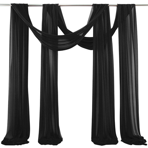 Washranp2Pcs Κουρτίνες Γάμου από Νήμα, Ύφασμα με Ανθεκτικό στο Ξεθώριασμα, Διαφανείς