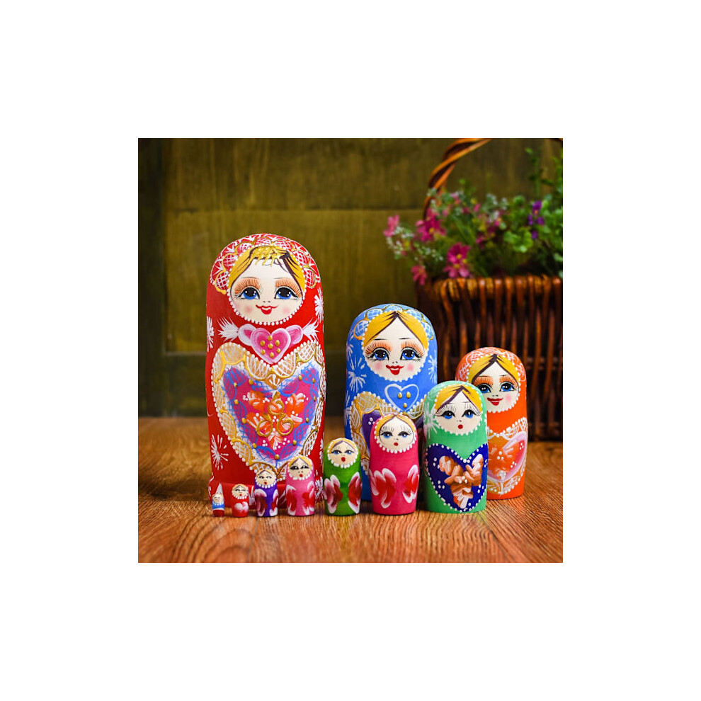Nesting Dolls, 10 pieces, Series of Russian dolls Matryo