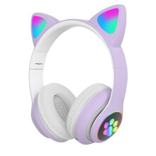 Cuffie wireless con orecchie di gatto Kiplyki Wholesale Bluetooth5.0 Cuffie wireless con orecchie di gatto e luce LED con microfono Regalo per bambini