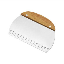 Pizza Cutter Stainless Steel Slicer with Ergonomic Wooden Handle for Easy Crust and Pastry Cutting